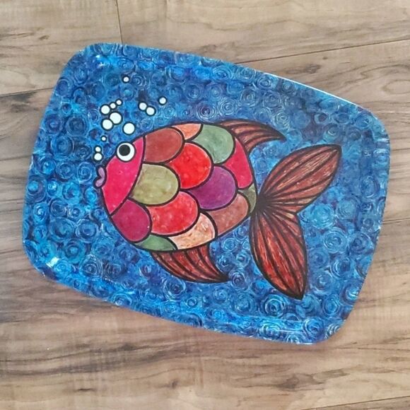 Worcester Ware | Set of 4 Metal 1960's Fish Trays - Picture 1 of 5